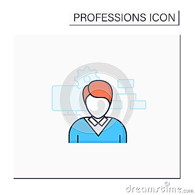Programmer color icon Vector Illustration