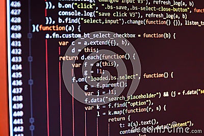 Programmer developer screen Stock Photo