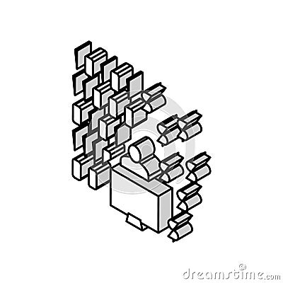programmer developing financial application isometric icon vector illustration Vector Illustration