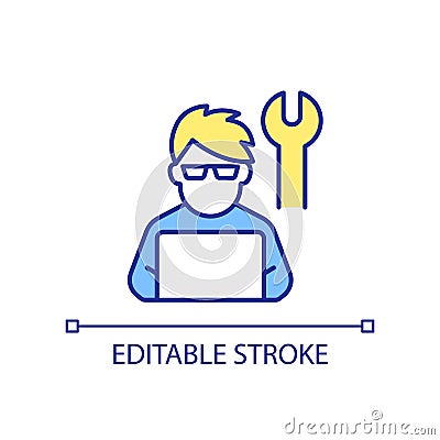 Programmer RGB color icon Vector Illustration