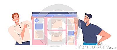 Programmer team present project vector concept Vector Illustration