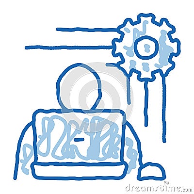 Programmer Work doodle icon hand drawn illustration Vector Illustration