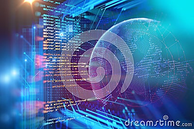 Programming code abstract technology background of software developer and Computer script Stock Photo