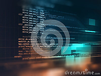 Programming code abstract technology background of software developer and Computer script Stock Photo