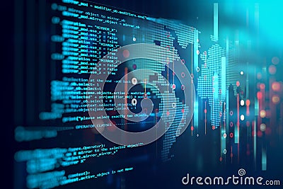 Programming code abstract technology background of software developer and Computer script Stock Photo