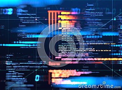 Programming code abstract technology background of software developer and Computer script Stock Photo