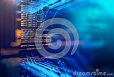 Programming code abstract technology background Stock Photo