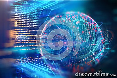 Programming code abstract technology background Stock Photo