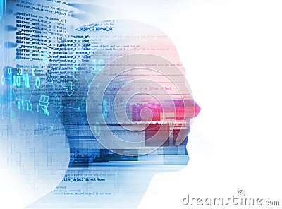 Programming code abstract technology background of software developer and Computer script Stock Photo