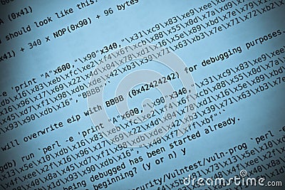 Programming code blue tint Stock Photo