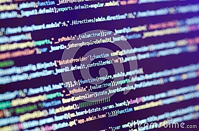 Programming Code On Computer Screen Stock Photo