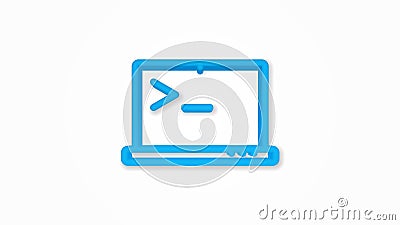 programming code on laptop, application realistic icon. 3d line vector illustration. Top view Vector Illustration