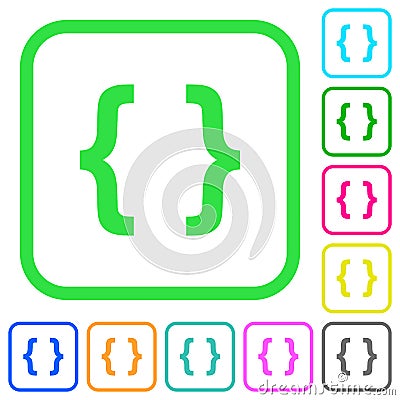 Programming code vivid colored flat icons icons Stock Photo