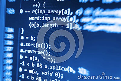 Programming coding source code screen. Stock Photo