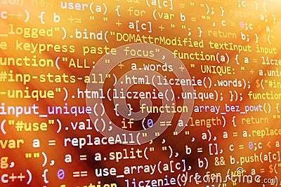 Programming coding source code screen. Stock Photo