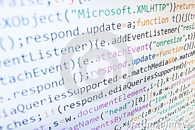 Programming coding source code screen. Stock Photo