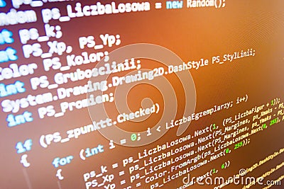Programming coding source code screen. Stock Photo