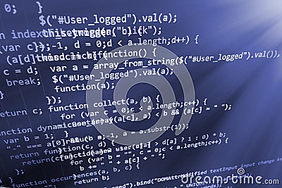 Programming coding source code screen. Stock Photo