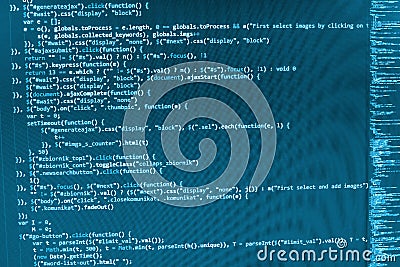 Programming coding source code screen. Stock Photo