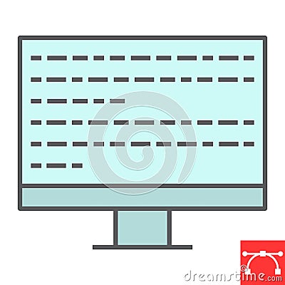 Programming color line icon Vector Illustration