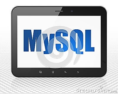 Programming concept: Tablet Pc Computer with MySQL on display Stock Photo