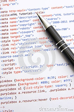 Programming HTML Stock Photo