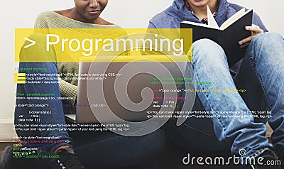 Programming script text coding word Stock Photo
