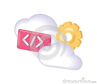programming software development and cloud storage Vector Illustration