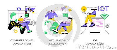 Programming team abstract concept vector illustrations. Vector Illustration