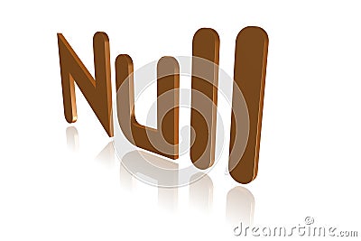 Programming Term - Null - Lack of Value - 3D image Stock Photo