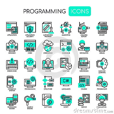 Programming , Pixel Perfect Icons Vector Illustration