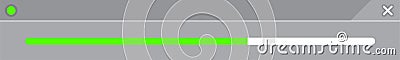 Progress bar bright green line isolated on rectangular grey, strip bar progress green for media graphic, progress bar flow simple Vector Illustration