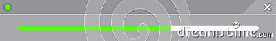 Progress bar bright green line isolated on rectangular grey, strip bar progress green for media graphic, progress bar flow simple Vector Illustration
