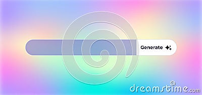 Progress bar with generate button and gradient colors indicating download or upload progress Vector Illustration