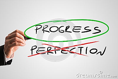 Progress - Perfection - concept Stock Photo