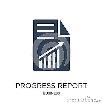 progress report icon in trendy design style. progress report icon isolated on white background. progress report vector icon simple Vector Illustration