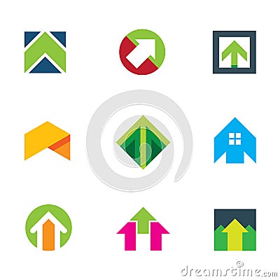 Progress success arrow up to innovation business creative logo icon Stock Photo