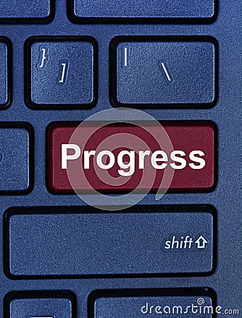 Progress word on computer keyboard Stock Photo