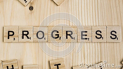 progress word wooden tiles. High quality photo Stock Photo