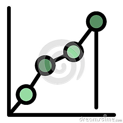 Progression data icon color outline vector Vector Illustration