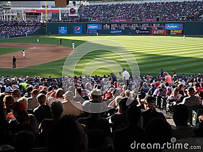 A sunny view at Progressive Field in Cleveland, Ohio - USA - OHIO Editorial Stock Photo