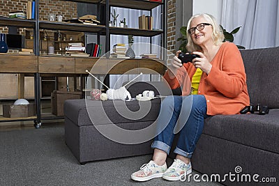 Progressive modern elderly granny concept Stock Photo