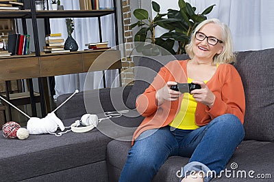 Progressive modern elderly granny concept Stock Photo