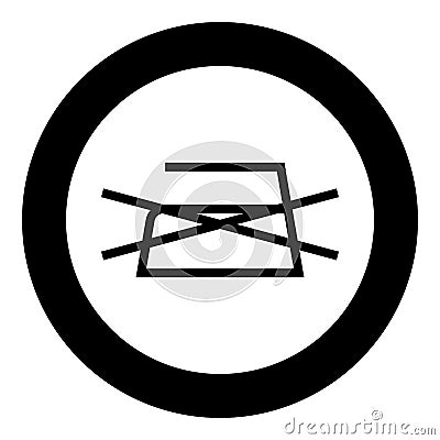 Prohibited Ironing is not allowed Clothes care symbols Washing concept Laundry sign icon in circle round black color vector Vector Illustration