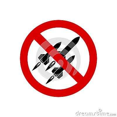 Prohibited rockets and weapons. Vector illustration eps 10 Cartoon Illustration