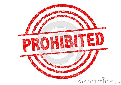 PROHIBITED Rubber Stamp Stock Photo