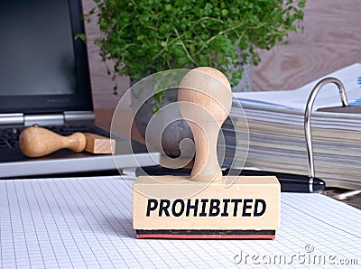 Prohibited Stamp in the Office Stock Photo