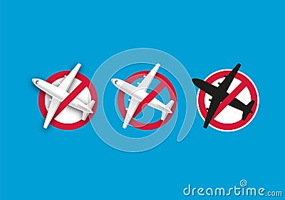 Prohibiting Sign Planes Do Not Fly. Vector Symbol of Flight Cancellation. Illustration of Departure Ban Vector Illustration