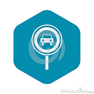 Prohibiting traffic sign icon, simple style Vector Illustration