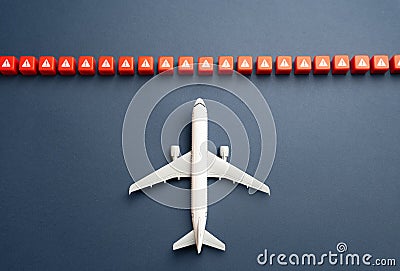 Prohibition of an aircraft from entering airspace. Stock Photo